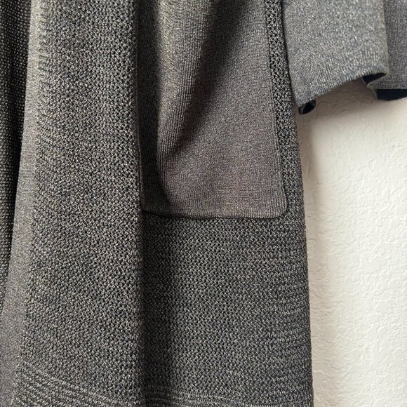 Chico's XL Mix Stitch Longline Open Front Green Shimmer Cardigan - Picture 8 of 15